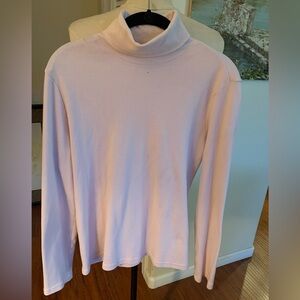Karen Scott Soft Pink Knit cotton turtleneck tee